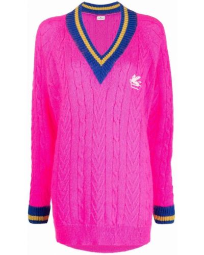 Jersey de punto de tela jersey Etro rosa