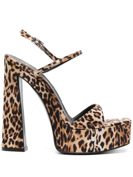 Sandále s potlačou s leopardím vzorom Giuseppe Zanotti