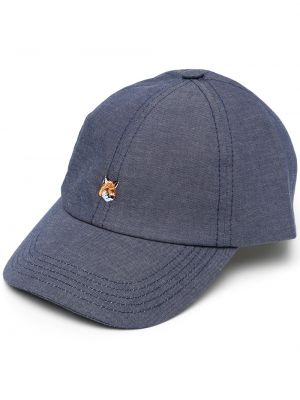 Brodert cap Maison Kitsuné blå