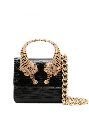Kožená shopper kabelka s tygřím vzorem Roberto Cavalli