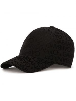 Cappello con visiera con stampa Dolce & Gabbana nero
