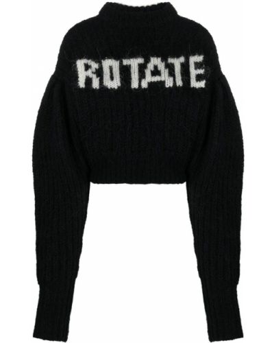 Sweter z nadrukiem Rotate czarny