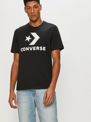 Тениска с дълъг ръкав Converse черно
