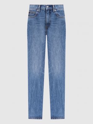 Прямые джинсы с потертостями Alexander Wang синие