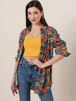 Oversized květinová košile By Saygı modrá