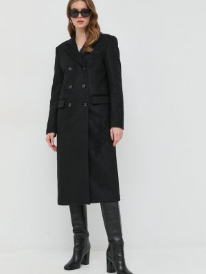 Шерстяное пальто Trussardi черное