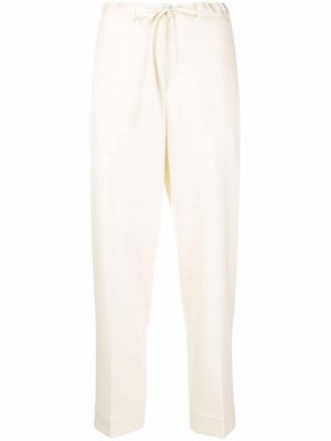 Pantalones con cordones slim fit Jil Sander blanco
