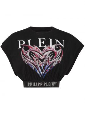 Tricou din bumbac cu imagine Philipp Plein negru
