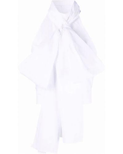 Oversize блуза с панделка Raquette бяло