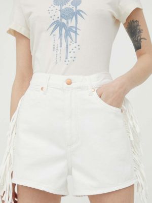 Панталон с ресни с висока талия Wrangler бяло