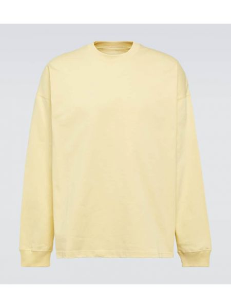 T-shirt manches longues en coton en jersey oversize Bottega Veneta jaune