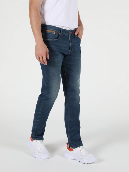 Бавовняні прямі джинси Colin's сині