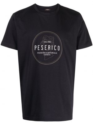 Памучна тениска с принт Peserico синьо