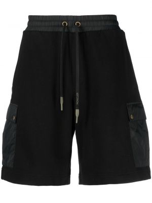 Shorts de sport en coton Moncler noir
