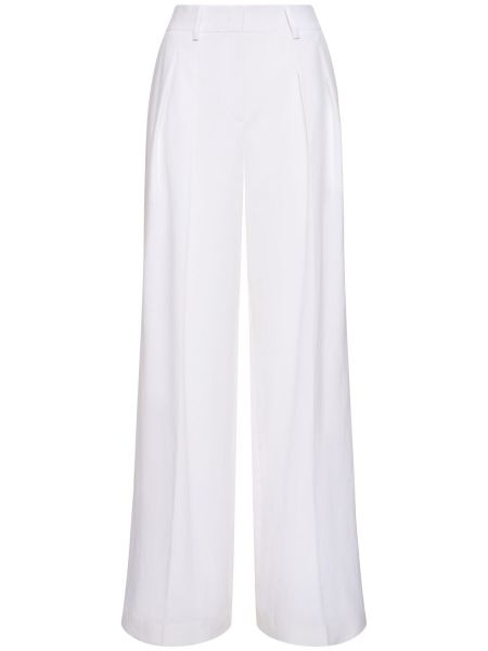 Voľné ľanové nohavice Michael Kors Collection biela