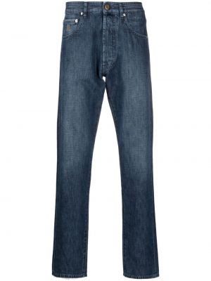 Straight fit džíny s výšivkou Moorer modré