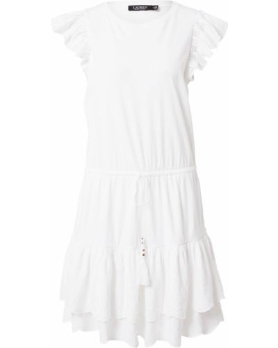 Šaty s golierom Lauren Ralph Lauren biela