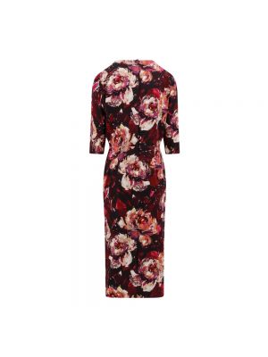 Vestido midi de flores Dolce & Gabbana granate