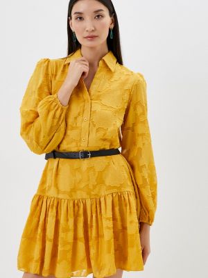 Платье-рубашка Moki желтое