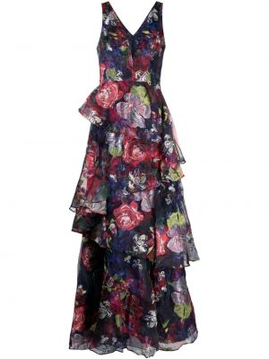 Maksi haljina s cvjetnim printom s v-izrezom Marchesa Notte