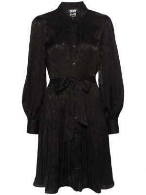 Kleid mit plisseefalten Dkny schwarz