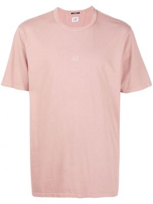 Bavlnené tričko s potlačou C.p. Company ružová