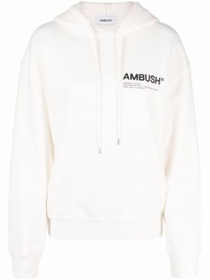 Raštuotas džemperis su gobtuvu Ambush balta