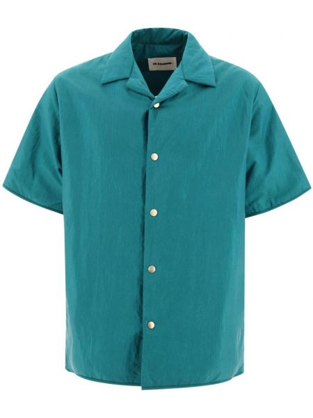Hedvábná košile Jil Sander zelená