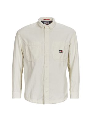 Neformálne menčestrová rifľová košeľa Tommy Jeans biela