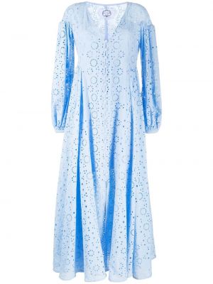 Obleka z puhastimi rokavi Evi Grintela modra