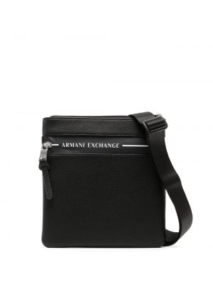 Чанта за ръка с принт Armani Exchange черно