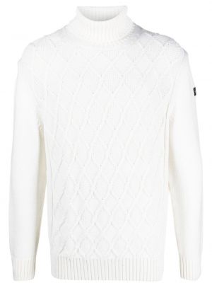 Плетен пуловер Paul & Shark бяло