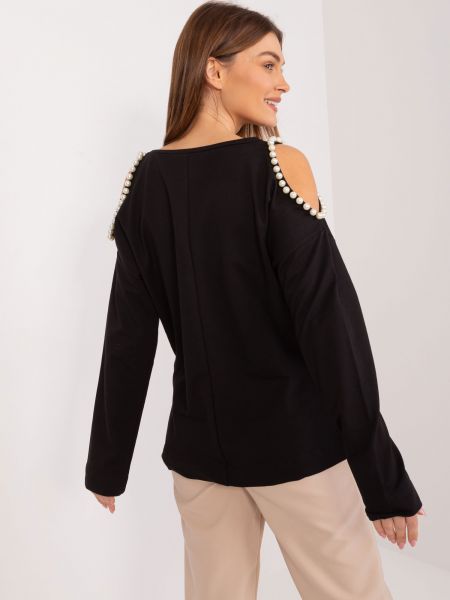 Блуза с дълъг ръкав Fashionhunters черно