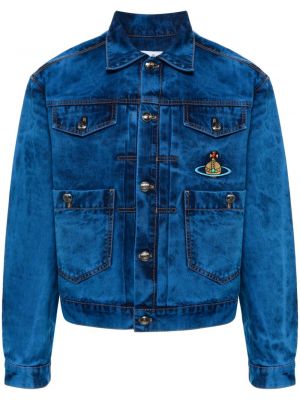 Džínová bunda s výšivkou Vivienne Westwood modrá