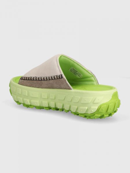 Papuci din piele cu platformă Ugg verde