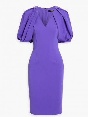 Платье мини из крепа Badgley Mischka фиолетовое