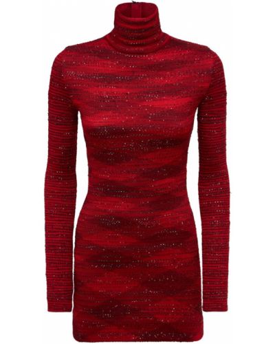 Vlněné mini šaty Missoni červené