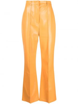 Pantaloni di pelle Nanushka arancione