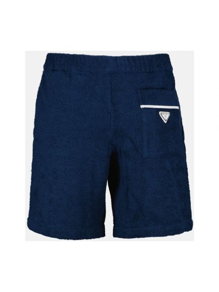Pantalones cortos de algodón Prada azul