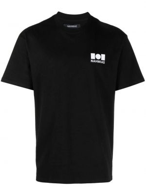 Βαμβακερή μπλούζα με σχέδιο Nahmias μαύρο