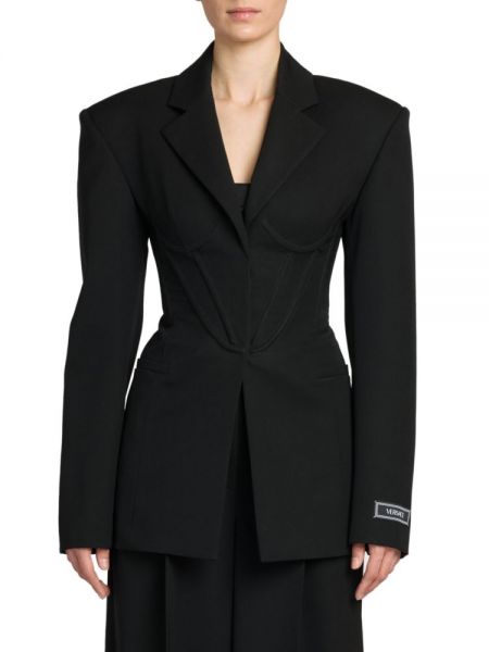 Шерстяная куртка Versace черная