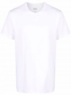 T-shirt con scollo tondo Karl Lagerfeld bianco