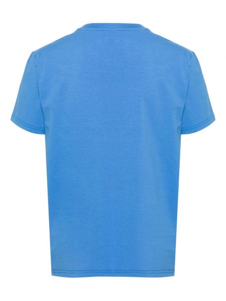 Raštuotas medvilninis marškinėliai Moschino mėlyna