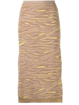 Falda de punto con estampado animal print Stella Mccartney marrón
