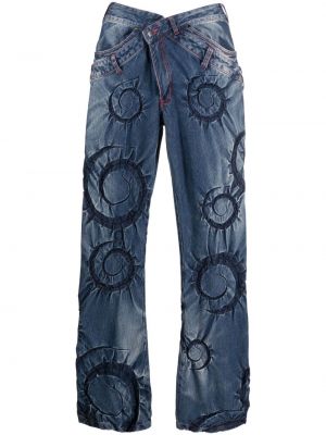 Straight jeans mit print Masha Popova blau