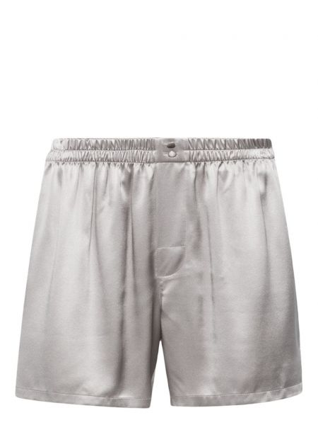 Pantaloni scurți din satin de mătase Dolce & Gabbana argintiu