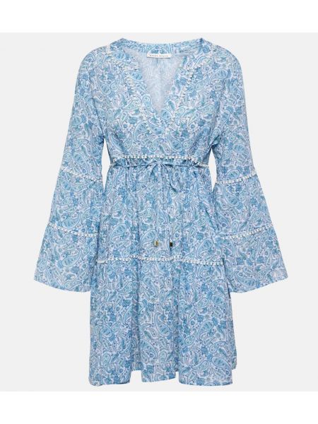 Mini robe en coton à imprimé Heidi Klein bleu