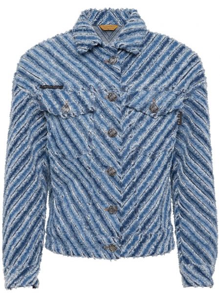Apgrūtināti džinsa jaka Philipp Plein zils