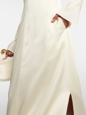 Abito midi di raso Jil Sander bianco