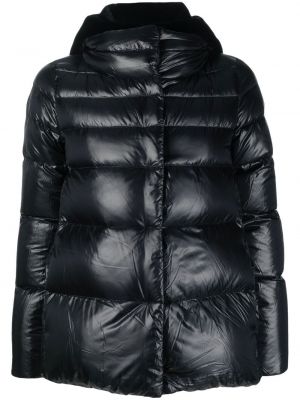 Prošívaná péřová bunda s kapucí Herno černá